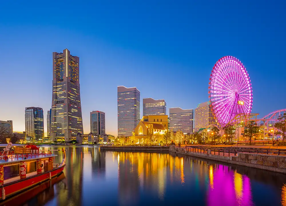 Skyline van Yokohama bij Minato Mirai