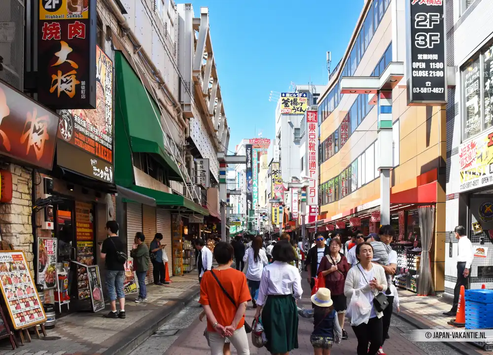 Winkelstraat in Ueno
